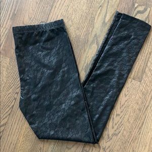 Jessica Simpson faux leather lace print leggings